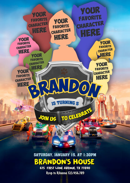 PAW Patrol customizable invitation template | Share or Print | OQ238