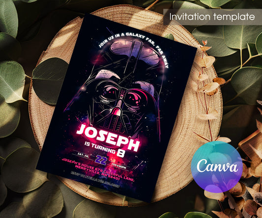 Star Wars Darth Vader customizable invitation template | Share or Print | boy | TD836