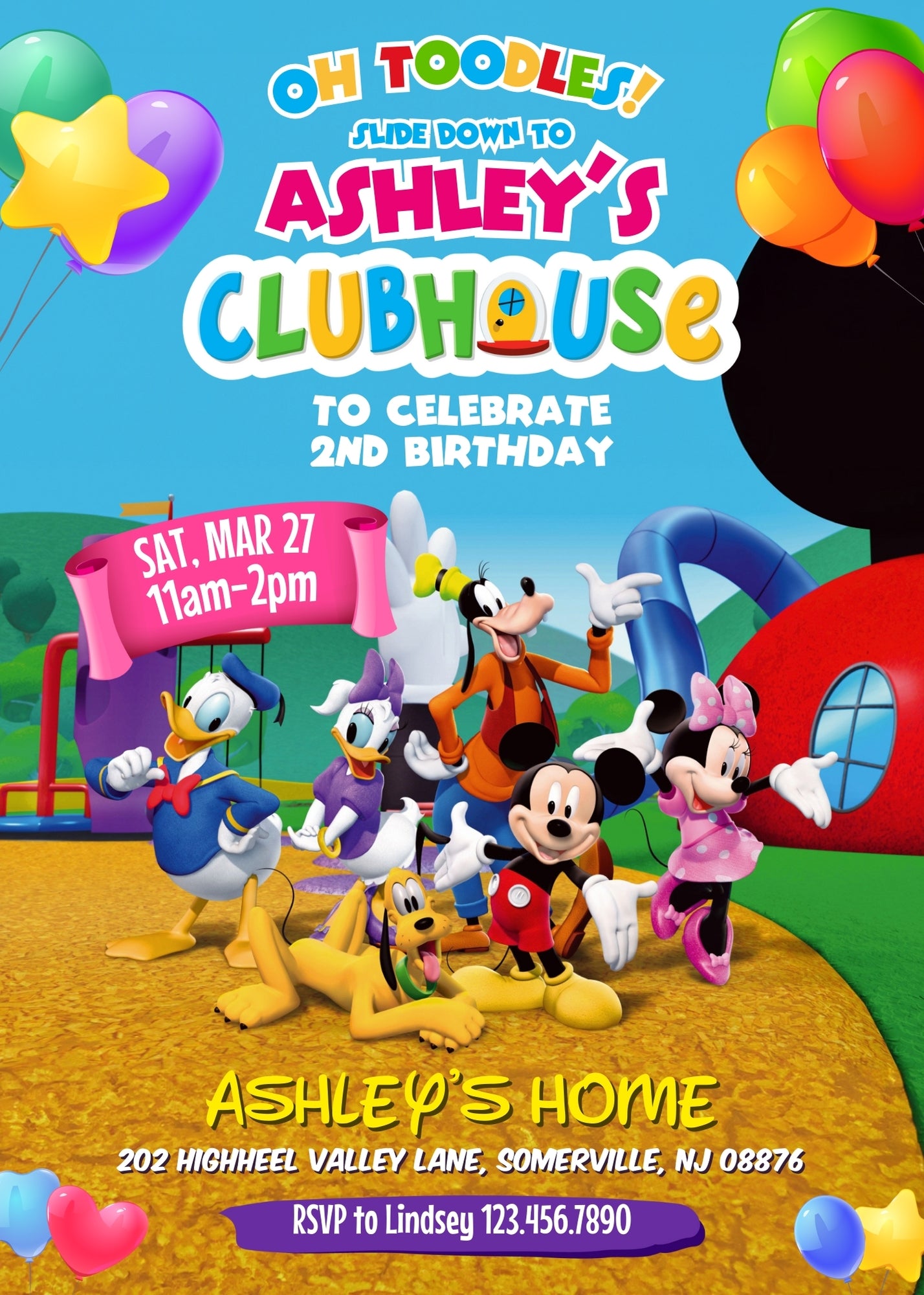 Clubhouse Mickey Mouse customizable invitation template | Share or Print | XI599