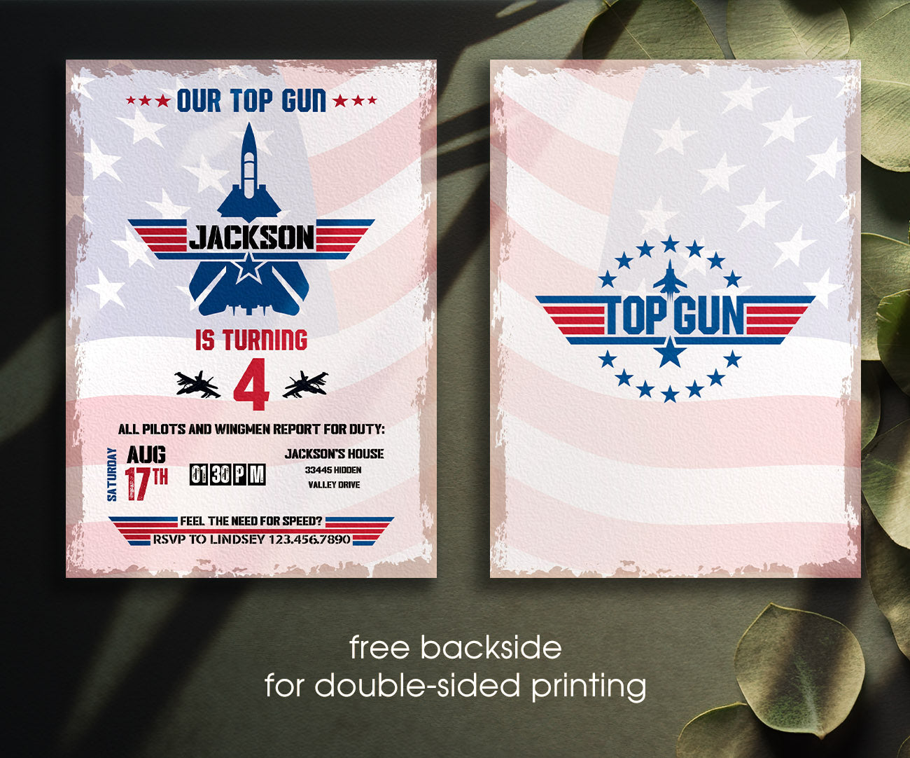 Top Gun Maverick Jet Fighter customizable invitation template | Share or Print | boy | VM131