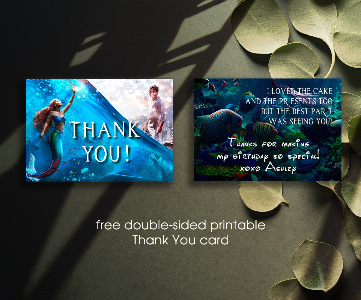 The Little Mermaid Ariel customizable invitation template | Share or Print | girl | GJ826