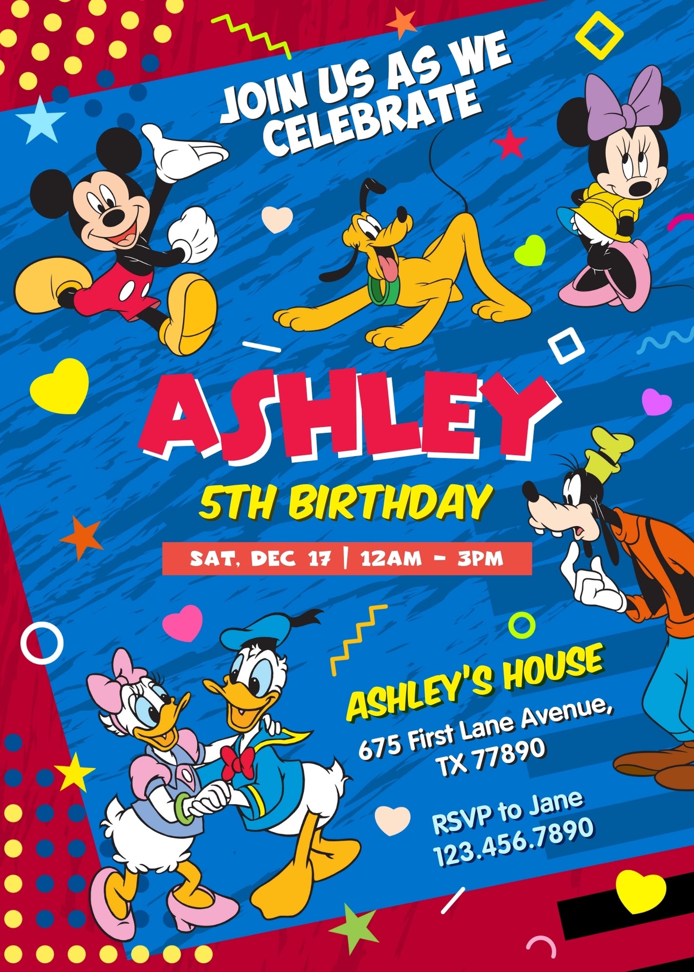 Clubhouse Mickey Mouse customizable invitation template | Share or Print | RU695