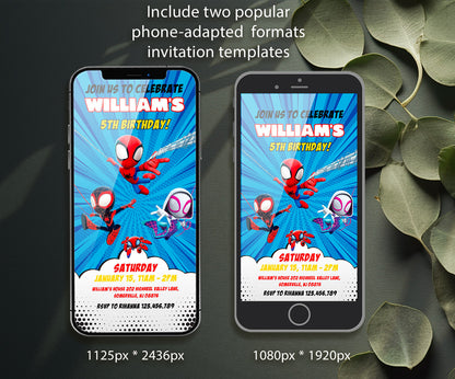 Spidey and His Amazing Friends customizable invitation template | Share or Print | boy | AY051