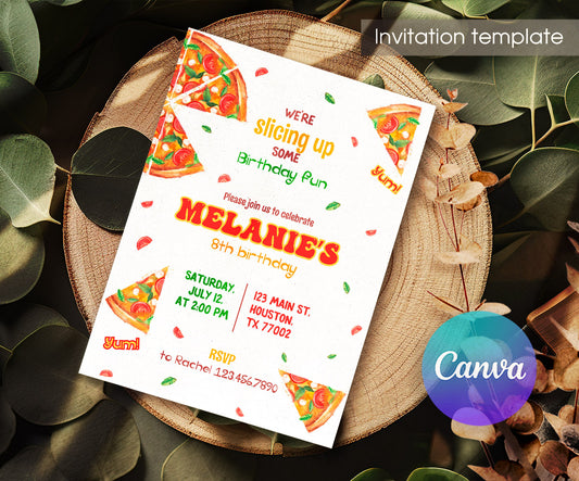 Pizza Party customizable invitation template | Share or Print | RH149