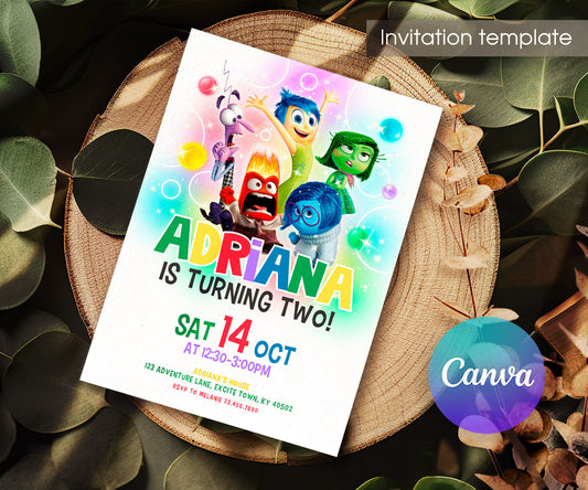 Inside Out 2 customizable invitation template | Share or Print | WX668
