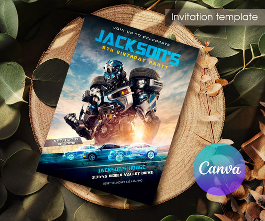 Transformers Rescue Bots customizable invitation template | Share or Print | boy | TU656