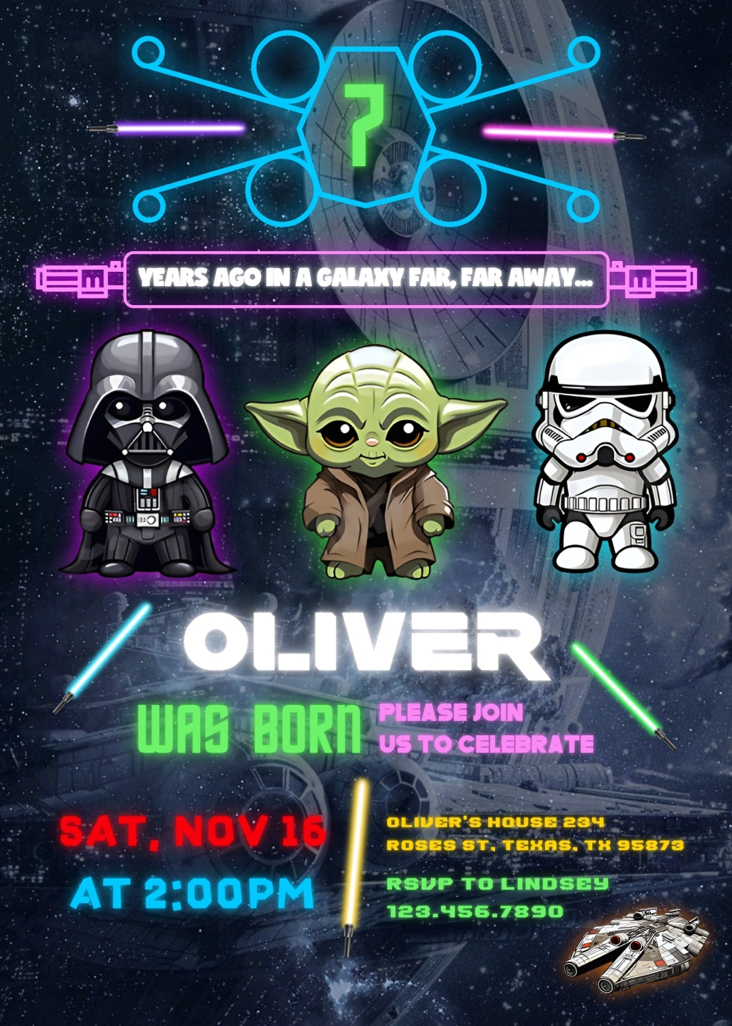 Star Wars Darth Vader customizable invitation template | Share or Print | boy | ZP883