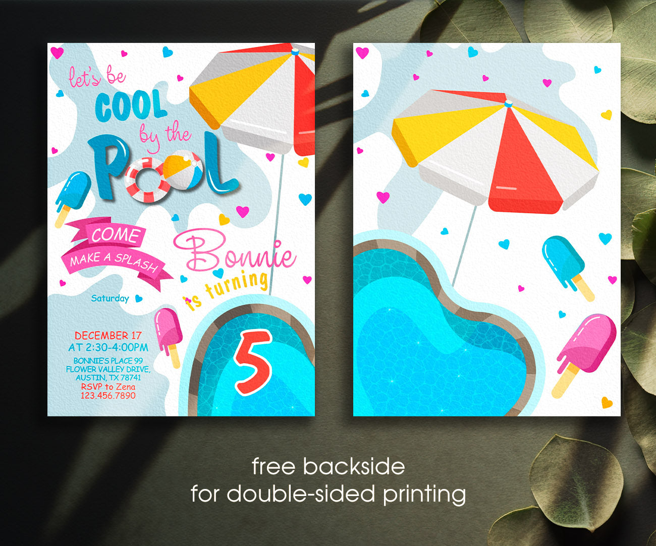 Pool Party customizable invitation template | Share or Print | YD398