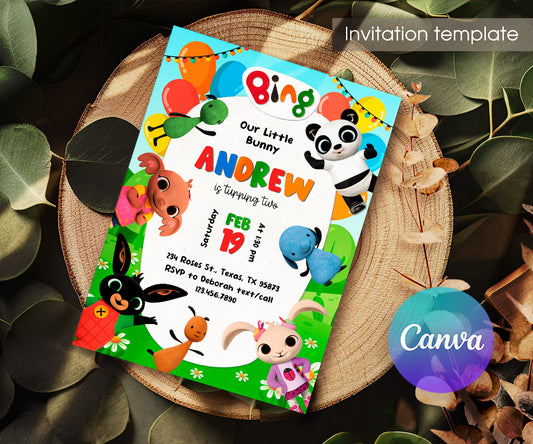 Bing Bunny customizable invitation template | Share or Print | CB944