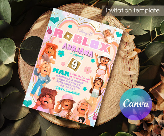 Roblox Gamer customizable invitation template | Share or Print | RG466