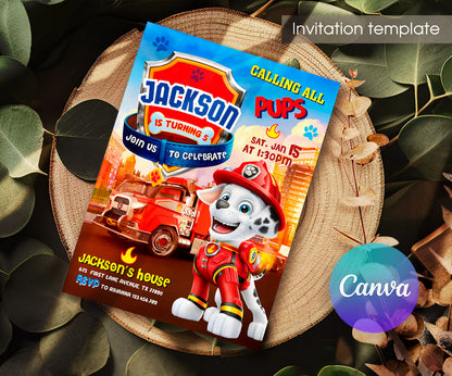 PAW Patrol customizable invitation template | Share or Print | YX373