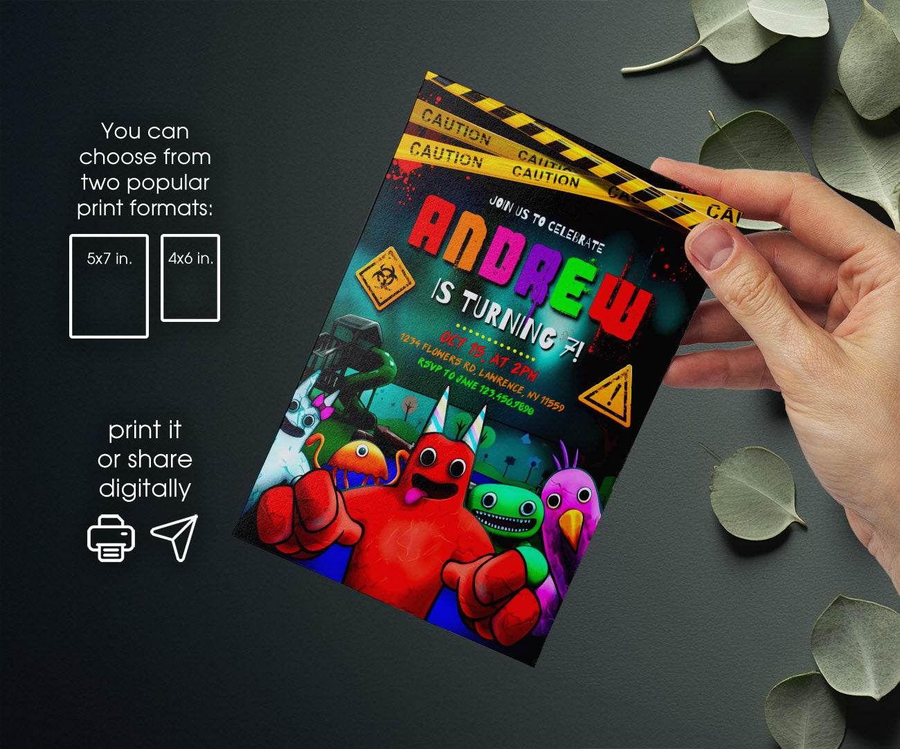 Garten of Banban Gamer customizable invitation template | Share or Print | CF353