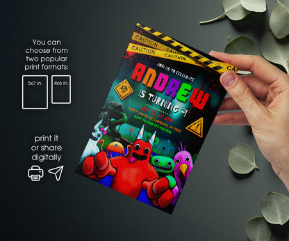 Garten of Banban Gamer customizable invitation template | Share or Print | CF353
