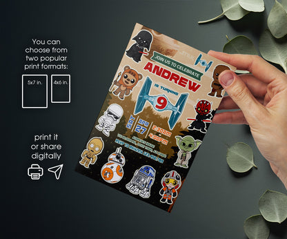 Star Wars Darth Vader customizable invitation template | Share or Print | boy | NM539