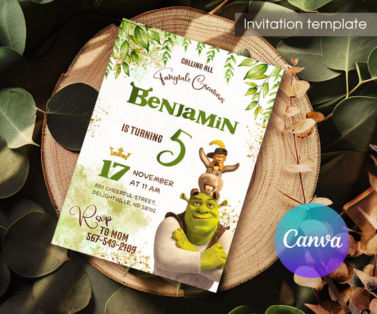 Shrek customizable invitation template | Share or Print | QE924
