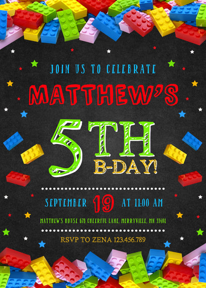Lego customizable invitation template | Share or Print | RJ000