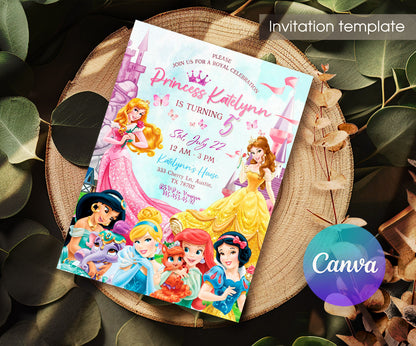 Disney Princess customizable invitation template | Share or Print | girl | GN801