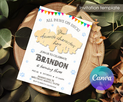 PAW Patrol customizable invitation template | Share or Print | LV818