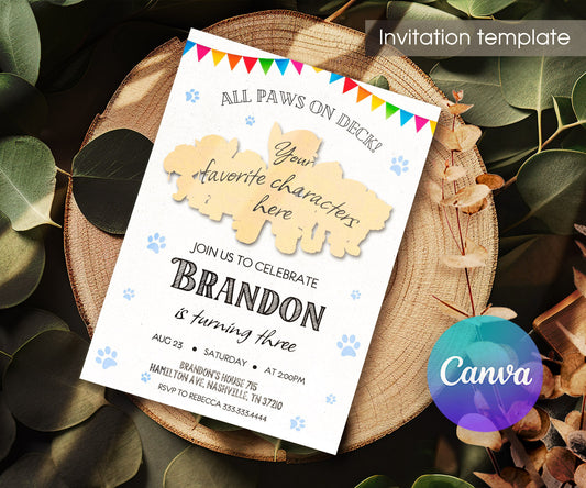 PAW Patrol customizable invitation template | Share or Print | LV818