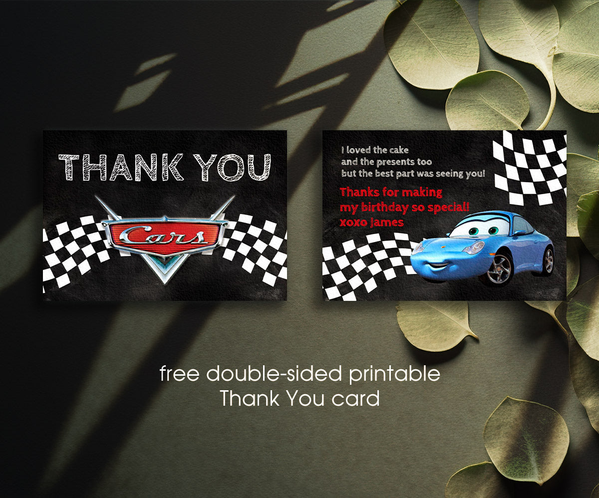 Cars Lightning McQueen customizable invitation template | Share or Print | boy | GX595