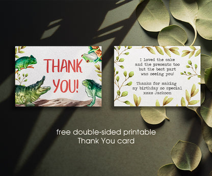 Reptile Lizard Snake customizable invitation template | Share or Print | VK904