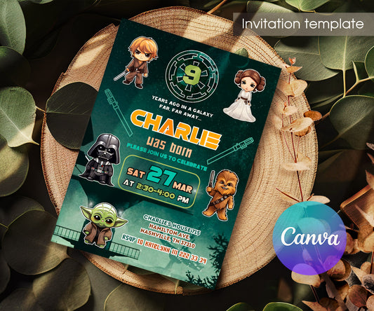 Star Wars Darth Vader customizable invitation template | Share or Print | boy | UN972