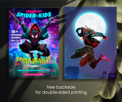 Spider Man Across the Spider-Verse customizable invitation template | Share or Print | boy | YN752