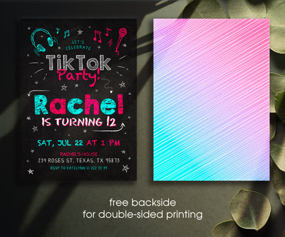 Tik Tok Party customizable invitation template | Share or Print | CO743