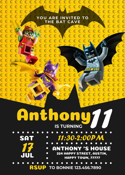 Lego Minifigures customizable invitation template | Share or Print | OD432