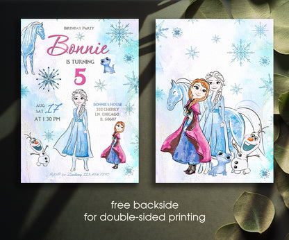 Frozen Elsa customizable invitation template | Share or Print | girl | VT660