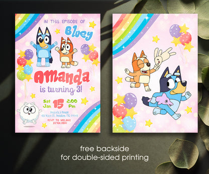 Bluey Bingo customizable invitation template | Share or Print | FK686