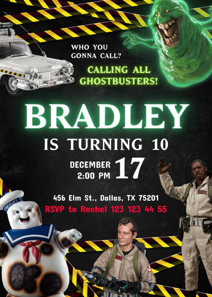 Ghostbusters customizable invitation template | Share or Print | UK201