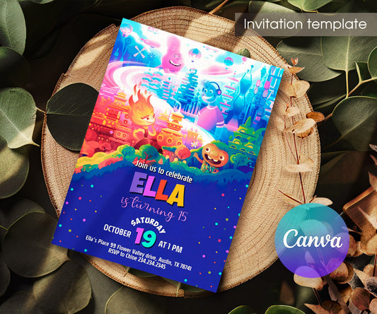 Elemental customizable invitation template | Share or Print | YY004