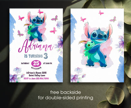 Lilo & Stitch Aloha customizable invitation template | Share or Print | YS594