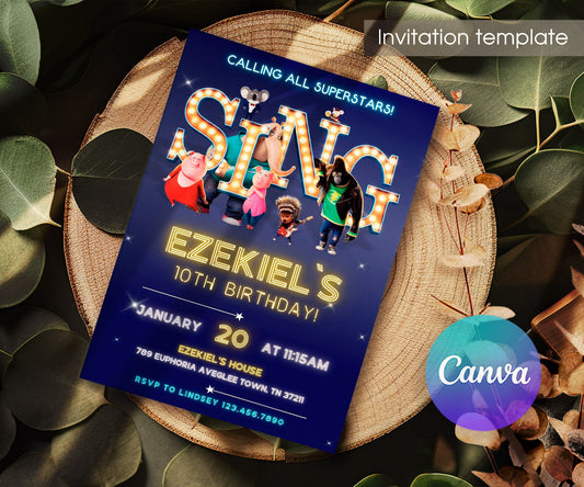 Sing Two Karaoke customizable invitation template | Share or Print | IQ948