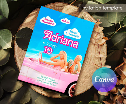 Barbie Pink customizable invitation template | Share or Print | girl | XS880