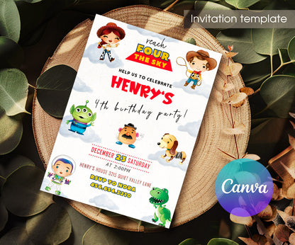Toy Story Woody customizable invitation template | Share or Print | QZ673