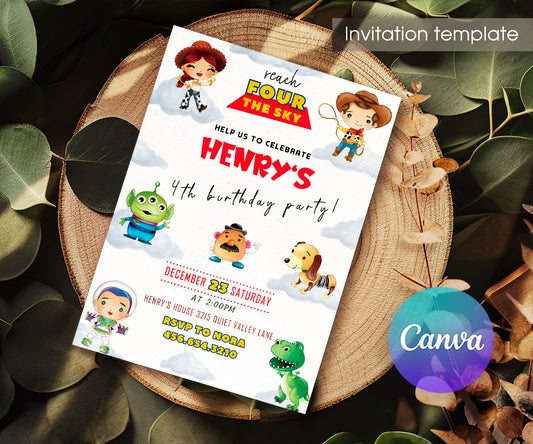 Toy Story Woody customizable invitation template | Share or Print | QZ673