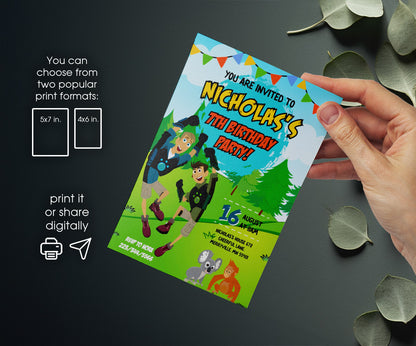 Wild Kratts Creature Hero customizable invitation template | Share or Print | FA508