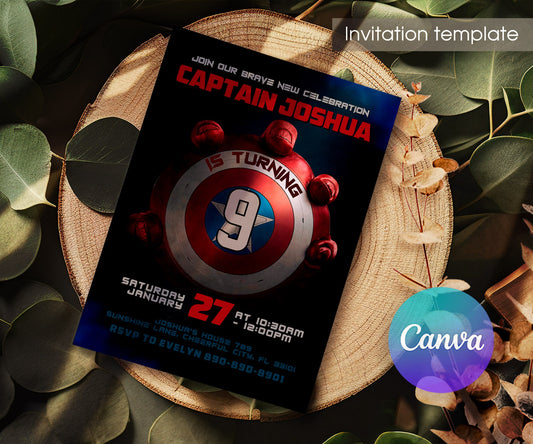 Captain America: Brave New World, Red Hulk customizable invitation template | Share or Print | boy | EG120