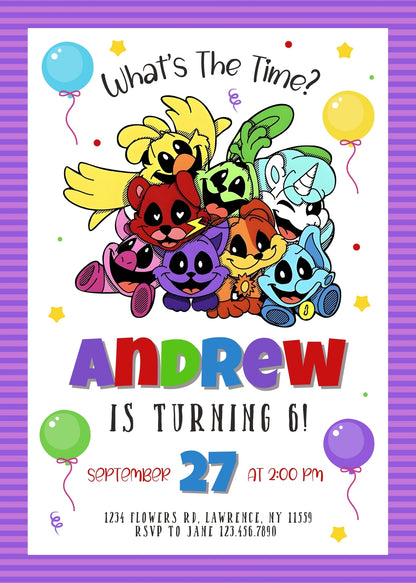 Smiling Critters customizable invitation template | Share or Print | GG164