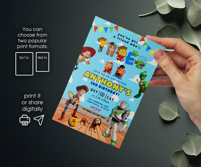 Toy Story Woody customizable invitation template | Share or Print | CB810