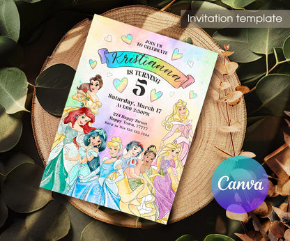 Disney Princess customizable invitation template | Share or Print | girl | IT427