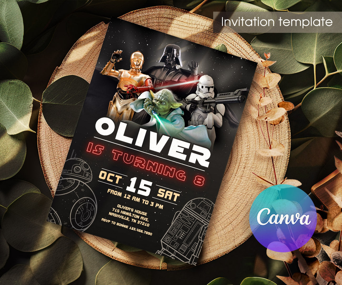 Star Wars Darth Vader customizable invitation template | Share or Print | boy | UR191
