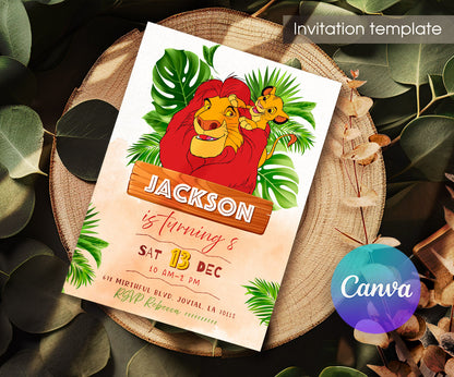 Lion King Simba customizable invitation template | Share or Print | MA960