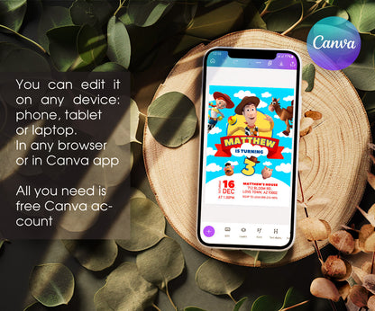 Toy Story Woody customizable invitation template | Share or Print | AT553