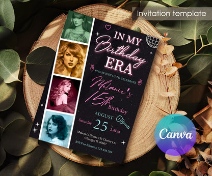 Taylor Swift Eras Tour customizable invitation template | Share or Print | girl | RG022