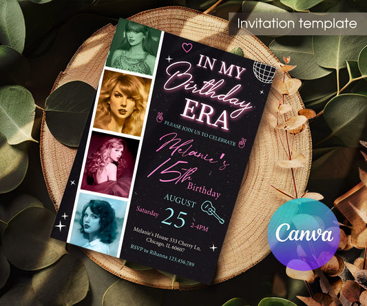 Taylor Swift Eras Tour customizable invitation template | Share or Print | girl | RG022