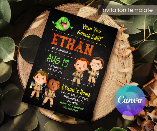 Ghostbusters customizable invitation template | Share or Print | OJ636