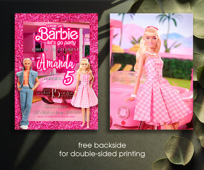 Barbie Pink customizable invitation template | Share or Print | girl | HE637